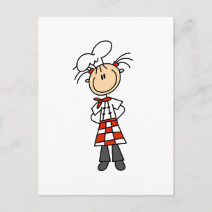Girl Chef Stick Figure Tshirts and Gifts Postcard