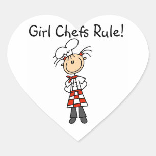 Girl Chefs Rule Heart Sticker