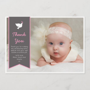 Girl Christening/Baptism Thank You Card