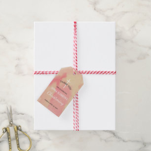 Girl Christening Thank You Pink Gift Tags