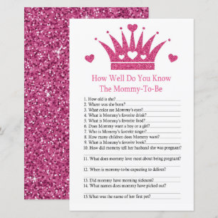 Girl Crown How well do you know baby shower game
