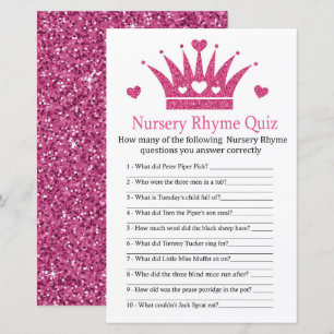 Girl Crown Nursery Rhyme Quiz baby shower game