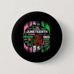Girl Cute Aka Juneteenth Tee Black History America 2 Inch Round Button