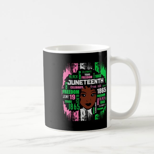 Girl Cute Aka Juneteenth Tee Black History America Coffee Mug (Right)