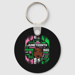 Girl Cute Aka Juneteenth Tee Black History America Keychain
