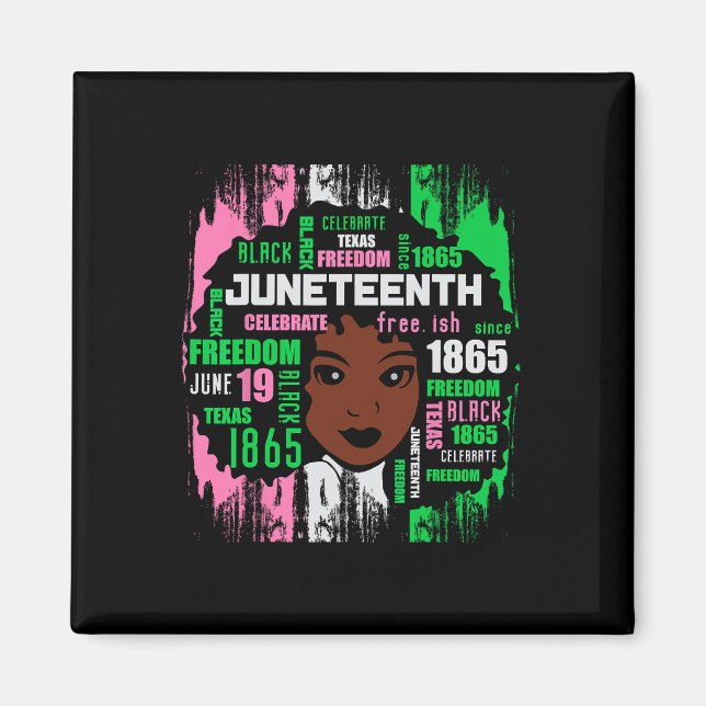 Girl Cute Aka Juneteenth Tee Black History America Magnet (Front)