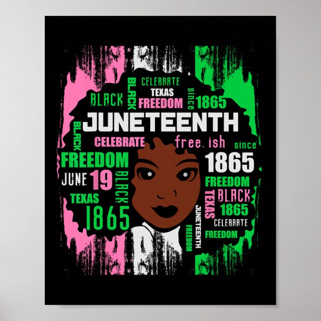 Girl Cute Aka Juneteenth Tee Black History America Poster (Front)
