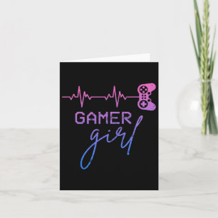 Girl Cute Heartbeat Gamer For Girl Video Game Love Card