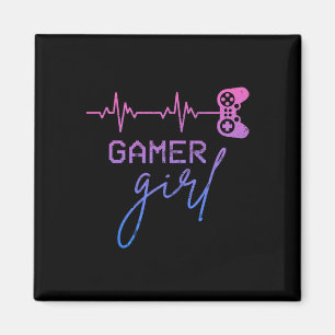 Girl Cute Heartbeat Gamer For Girl Video Game Love Magnet