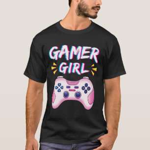 Girl Cute Pink Controller Video Game Girl Gaming T-Shirt