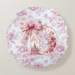 Girl Dad's Light Pink Chinoiserie Round Pillow