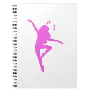 Girl dancer silhouette - Choose background color Notebook