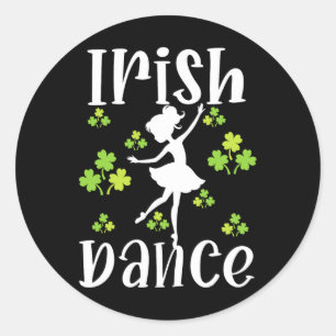 Girl Dancing Dancer Irish Dance St Patrick's Day Classic Round Sticker
