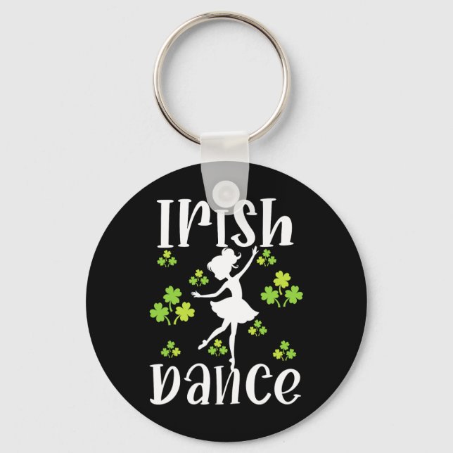Girl Dancing Dancer Irish Dance St Patrick's Day  Keychain (Front)