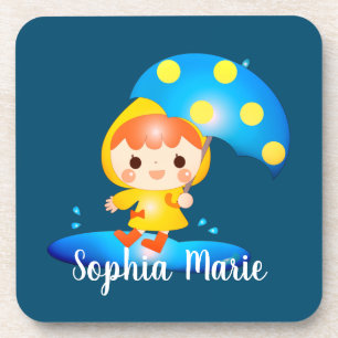 Girl Dancing Under the Rain Coaster
