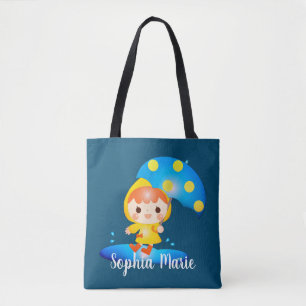 Girl Dancing Under the Rain Tote Bag