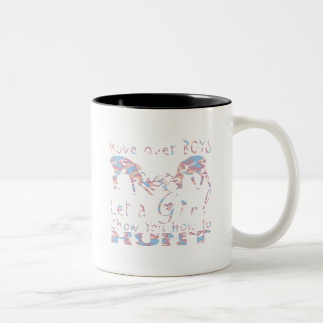 GIRL DEER HUNTER Two-Tone COFFEE MUG (Right)