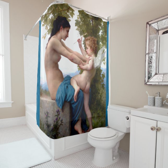 Girl Defending Herself Against Eros Cupid Fine Art (In Situ)