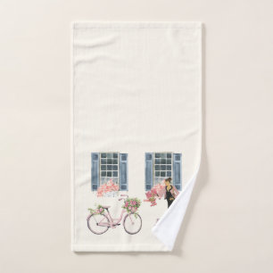 Girl Designer Bag Purse Dog Dogs  art print Hand Towel