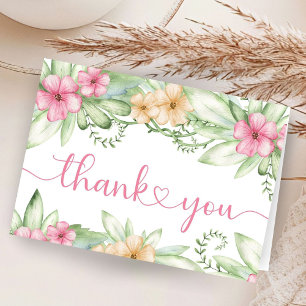Girl Dinosaur Baby Shower Folded Thank You Cards