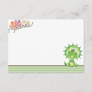Girl Dinosaur Baby Shower Thank You Card