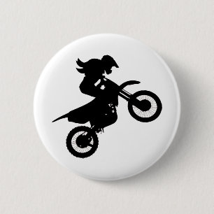 Girl Dirt Bike   2 Inch Round Button