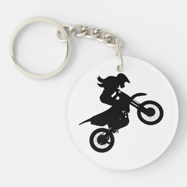 Girl Dirt Bike   Keychain (Front)
