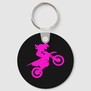 Girl Dirt Bike Keychain