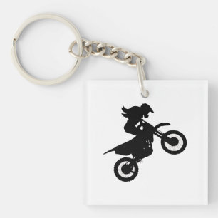 Girl Dirt Bike Keychain