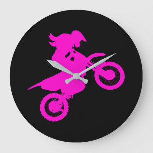 Girl Dirt Bike Large Clock