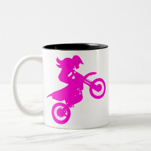 Girl Dirt Bike  Two-Tone Coffee Mug