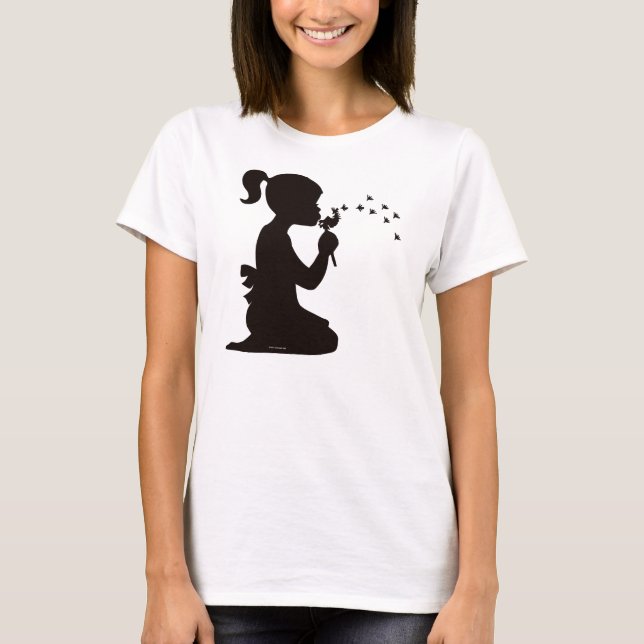 Girl Dispersing Dandelions T-Shirt (Front)