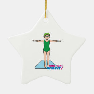 Girl Diver Ceramic Ornament