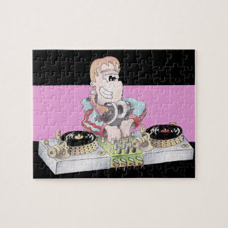 GIRL DJ cartoon jigsaw puzzle
