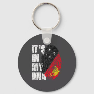 Girl Dna Papua Guinea Flag Gift Keychain