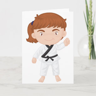 Girl Doing Karate Greeting Cards
