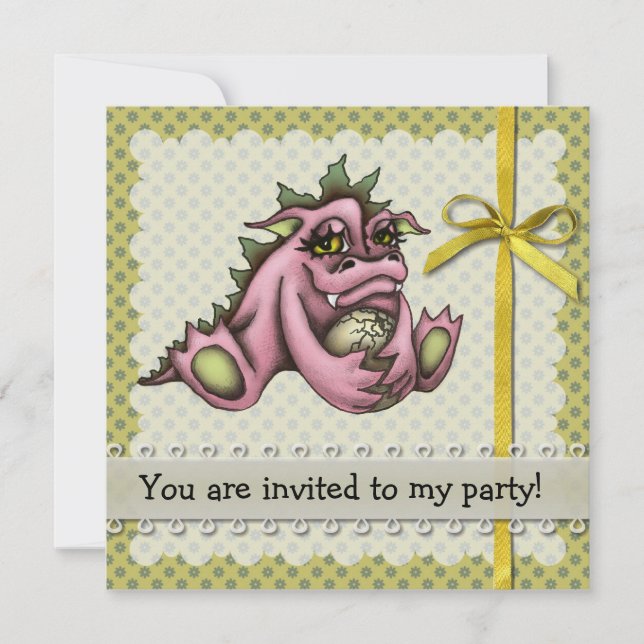 Girl dragon invitation (Front)