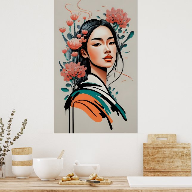 girl drawing poster (Kitchen)