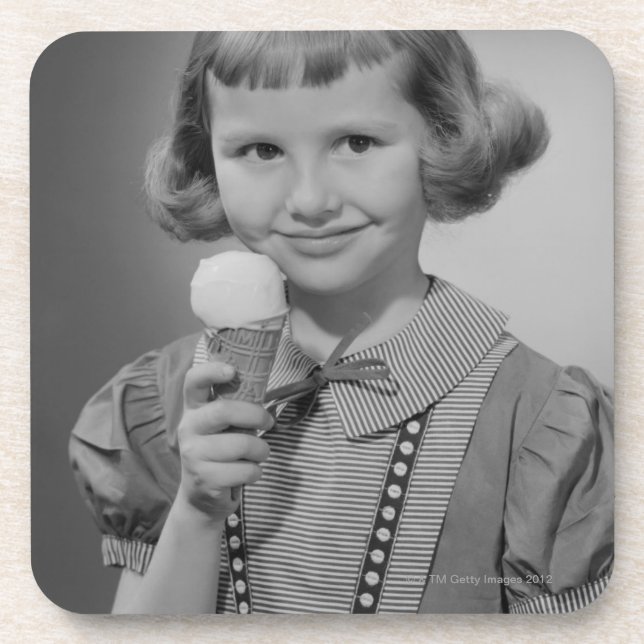 Girl Eating Ice Cream Coaster (Front)
