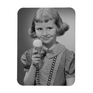 Girl Eating Ice Cream Magnet