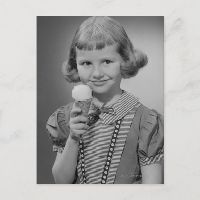 Girl Eating Ice Cream Postcard (Front)