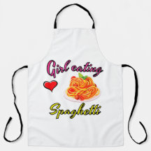 Girl eating spaghetti