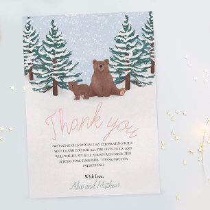 Girl Elegant Winter Baby Bear Thank You