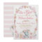 Girl Elephant Baby Shower Floral Invitation