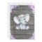 Girl Elephant Baby Shower Invitation rustic purple