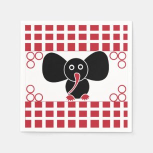 Girl Elephant Birthday Napkin