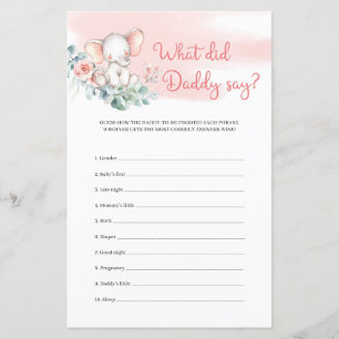Girl Elephant Eucalyptus What Did Daddy Say game