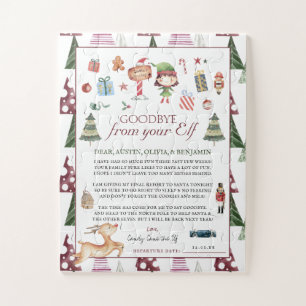 Girl Elf   Kids Christmas Elf Goodbye Letter Jigsaw Puzzle