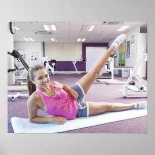 Girl Exercising in Gym Poster