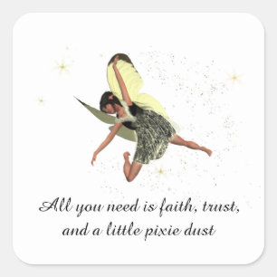 Girl Fairy With Yellow Wings Stickers